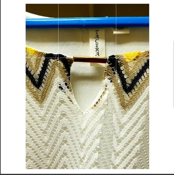 Tacera Chevron Midi Dress Yellow Black White Bold Pattern - Picture 5 of 6